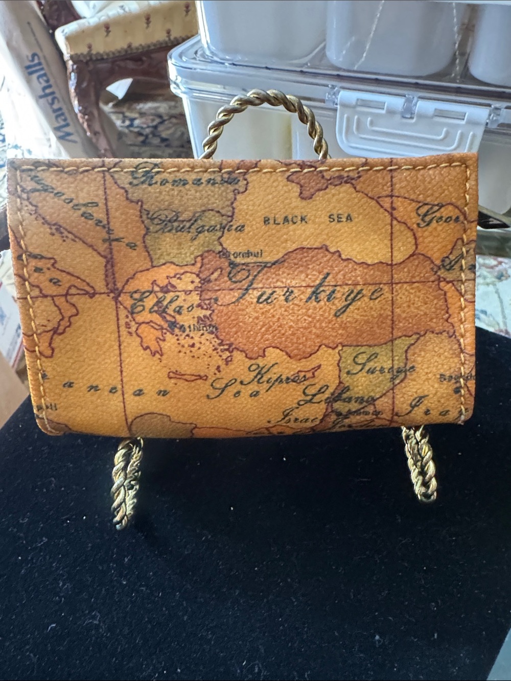 Alviero  Martini Map-Print Compact Wallet - pouch